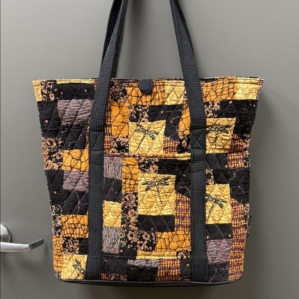Artisan Patchwork Tote - Black And Yellow - image 1